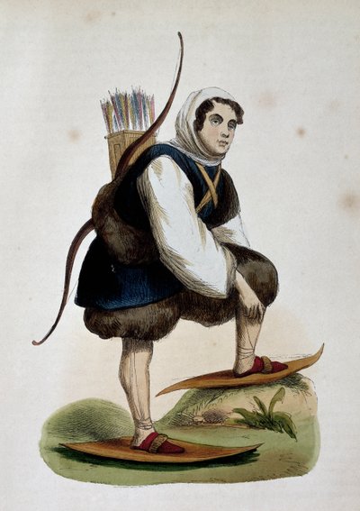 Samoiede, inhabitant of Siberia, colored engraving from Customs of Asia, by Nicolas Dally, Russia by Nicolas Dally