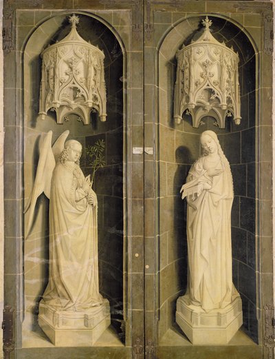 The Annunciation, outer panel from the Triptych of Moses and the Burning Bush, c.1476 by Nicolas Froment