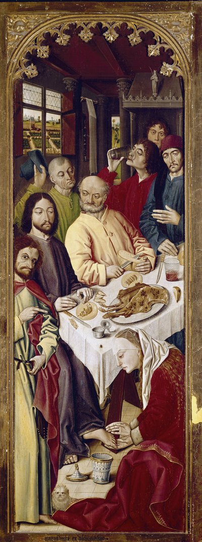 Triptych: Mary Magdalene washing the feet of Jesus (right panel) by Nicolas Froment