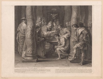 Baptism of Emperor Constantine by Pope Sylvester I (Constantine solemnly initiated into baptism / Constantine solemnly receives baptism) (History of Emperor Constantine the Great series) by Nicolas Henri Tardieu