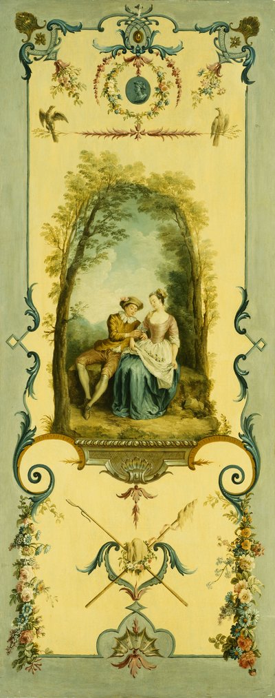Three Decorative Panels with Allegories of Winter, Summer and Autumn by Nicolas Lancret