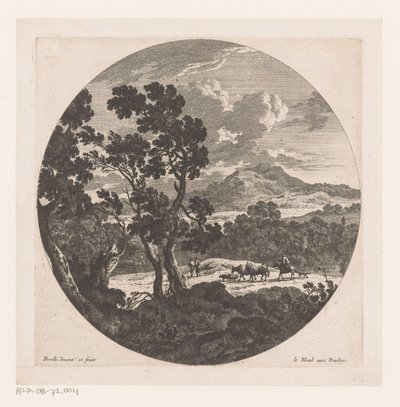 Landscape with Shepherd and Flock by Nicolas Perelle