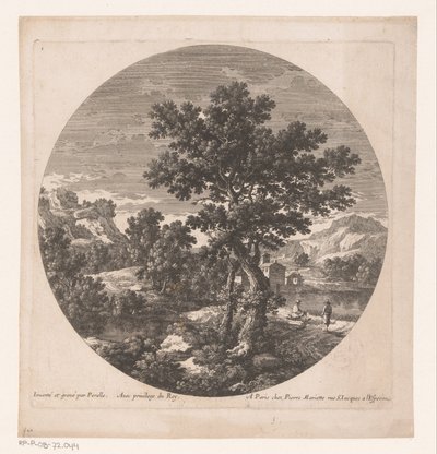 Landscape with Two Men by a Lake by Nicolas Perelle