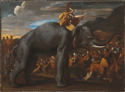 Hannibal Crossing the Alps on an Elephant by Nicolas Poussin
