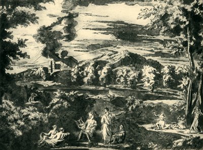 Landscape with Orpheus and Eurydice by Nicolas Poussin