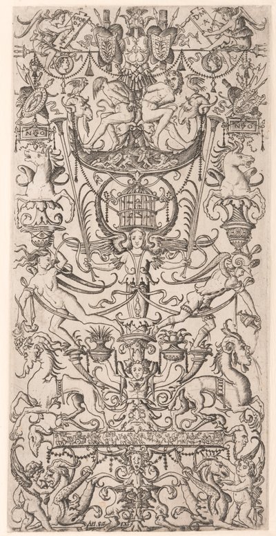 Ornament Panel with Bird Cage by Nicoletto da Modena