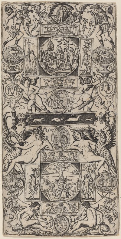 Ornament Panel with Orpheus and the Judgment of Paris by Nicoletto da Modena