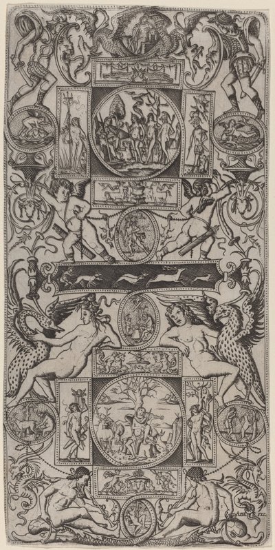Ornament Panel with Orpheus and the Judgment of Paris by Nicoletto da Modena