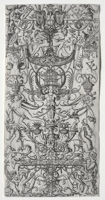 Ornament Panel with a Bird Cage by Nicoletto da Modena