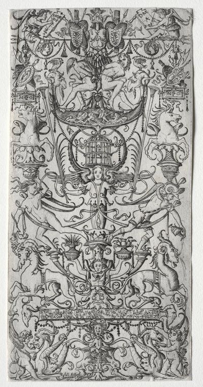 Ornament Panel with a Bird Cage by Nicoletto da Modena