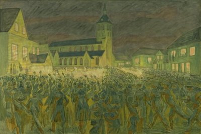 Torchlight Procession 1867 for H.C. Andersen in Odense by Niels Larsen Stevns