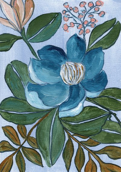 Elegant Blue Bloom by Nikita Jariwala