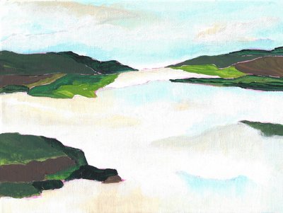 Misty Lake Landscape by Nikita Jariwala