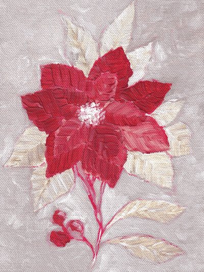 Textured Red Poinsettia by Nikita Jariwala