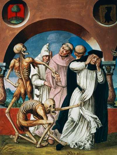Death with Monks (detail) by Niklaus Manuel