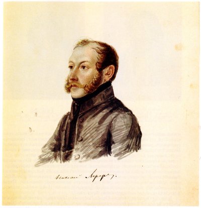 Portrait of Decembrist Nikolai Lorer by Nikolai Alexandrovich Bestuzhev