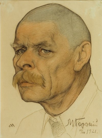 Portrait of the Author Maxim Gorky, 1921 by Nikolai Andreevich Andreev