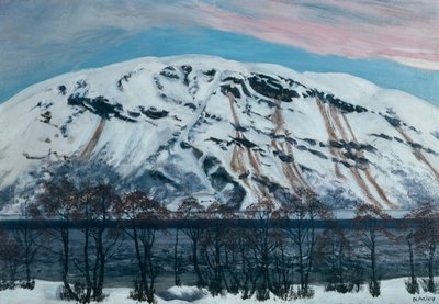 Cold April morning with avalanche by Nikolai Astrup