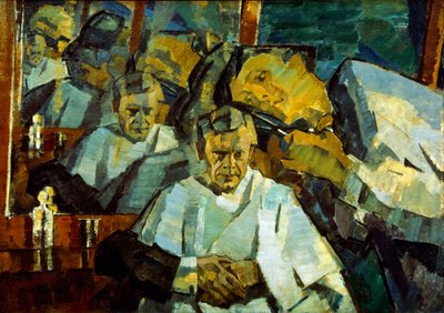 Self Portrait with the Barber by Nikolai Pavlovich Ulyanov