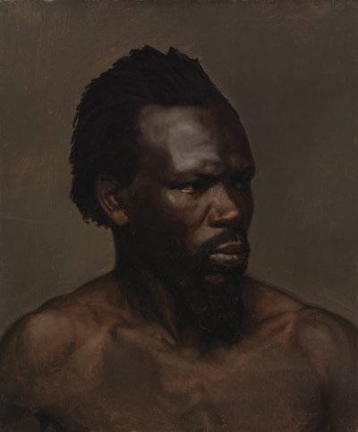 Bust portrait of a black man by Nils Blommer