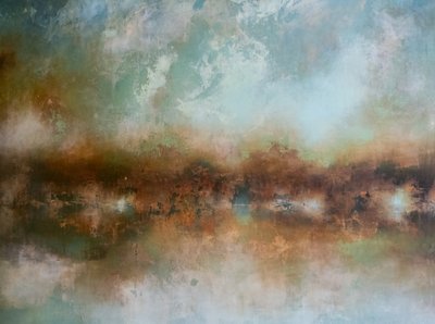 Misty Abstract Landscape by Nizaket Sinanovska