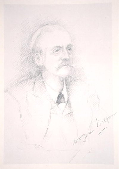 Portrait of Sir Arthur James Balfour from an album on the Entente Cordiale by Noel Dorville