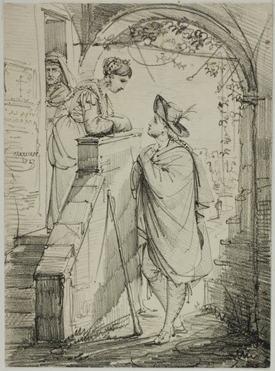 Woman and Man Conversing by Noel Thomas Joseph Clerian