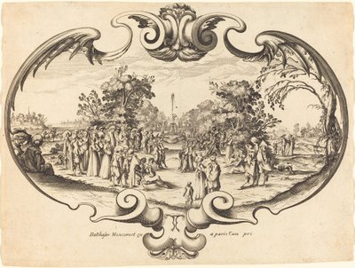 Design for a Fan: Courtly Figures in a Landscape by Noël Cochin