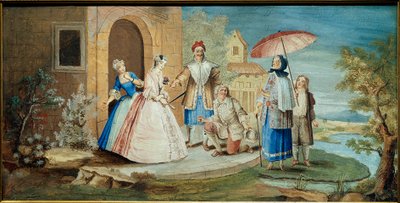 Comedian and Playwright Jean Baptiste Poquelin dit Moliere and His Comedians in Georges Dandin by Noël Coypel