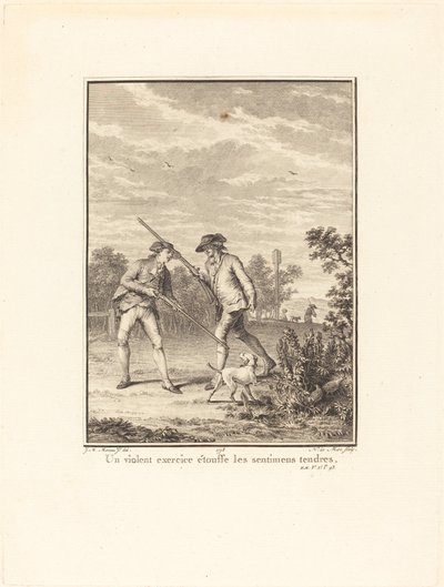 A violent exercise stifles tender feelings by Noël Le Mire after Jean Michel Moreau