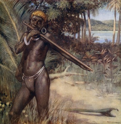 Solomon Islander playing the 