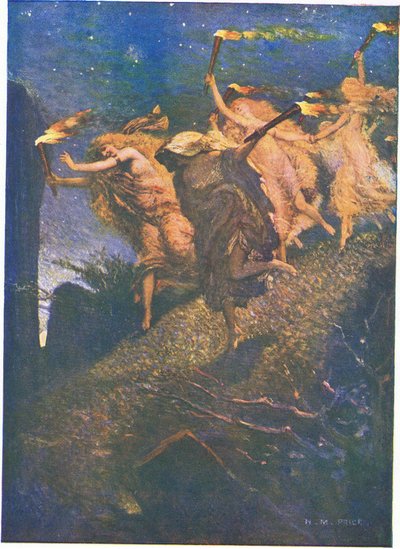 First Walpurgis Night: "Through the gloom lead and follow, In and out each rocky hollow" by Norman Mills Price
