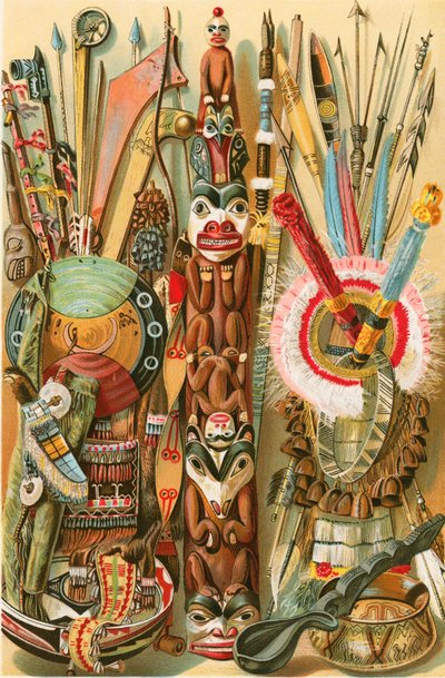 Culture of American Mongoloids: Indian Weapons and Designs by North American