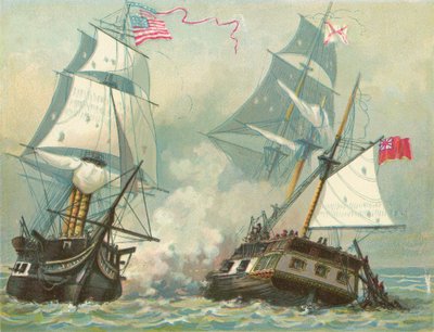 Fight between the Constitution and Guerriere by North American