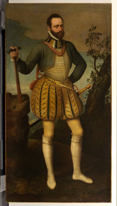 Portrait of a Man in Armour (possibly Emmanuel Filibert, Duke of Savoy) by Northern Italian School