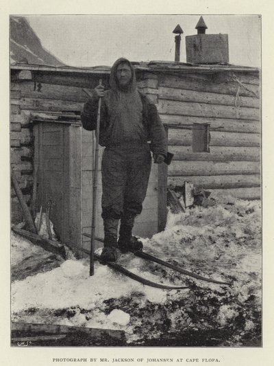 Photograph by Mr Jackson of Johansen at Cape Flora by Norwegian Photographer