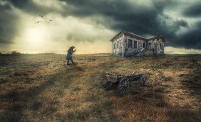 Lonely Figure Forgotten Home by Nuno Araujo