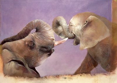 Elephants at Play by Odile Kidd