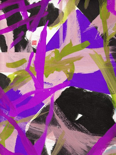 Zen Purple Floral, 2023 by Odilia W. Y. Fu