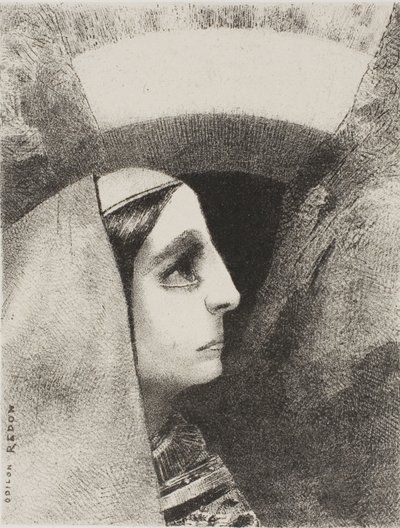 Before the Black Sun of Melancholy, Lenore Appears, plate two from To Edgar Poe by Odilon Redon