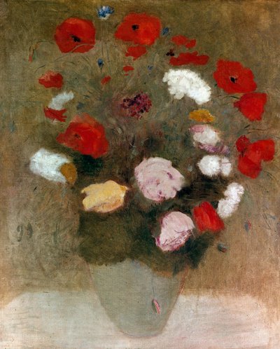 Bouquet with poppies by Odilon Redon