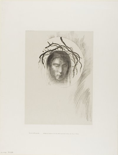 Day Appears at Last,...and in the Very Disk of the Sun Shines the Face of Jesus Christ, plate 24 of 24 by Odilon Redon