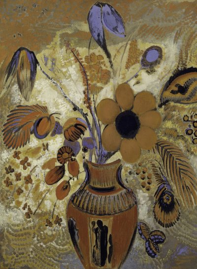 Etruscan Vase with Flowers by Odilon Redon