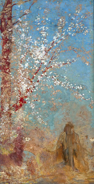 Figure under a Blossoming Tree by Odilon Redon