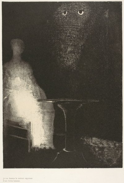 I Continued to Gaze on the Chair, and Fancied I Saw on It a Pale Blue Misty Outline of a Human Figure, plate 1 of 6 by Odilon Redon
