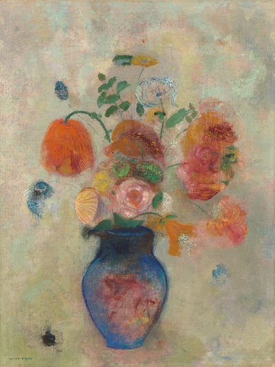 Large Vase with Flowers by Odilon Redon
