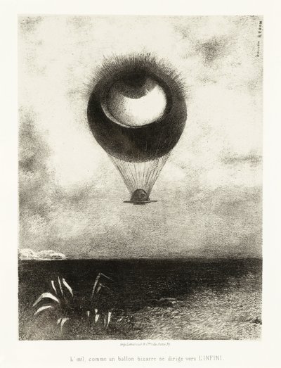 The Eye, Like a Strange Balloon, Mounts Toward Infinity by Odilon Redon