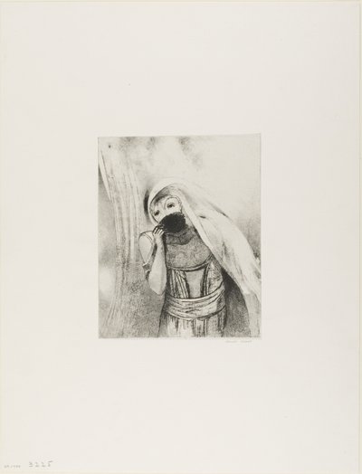 She Draws From Her Bosom a Sponge, Perfectly Black, and Covers it With Kisses, Plate 8 of 24 by Odilon Redon