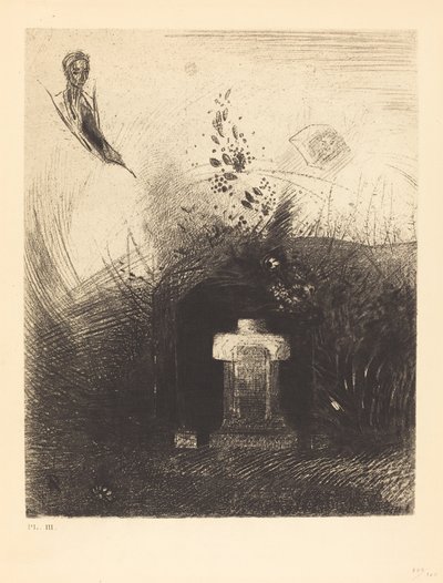 If on a Close Dark Night a Good Christian, out of Charity, behind Some Old Ruin, Buries Your Arched Body by Odilon Redon