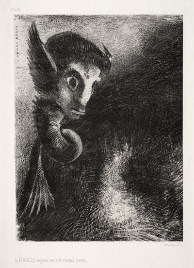 The Chimera Gazed at All Things with Fear by Odilon Redon